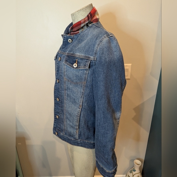 Denim Jacket with Plaid Lining By Parasuco Women's Size M - Picture 9 of 11